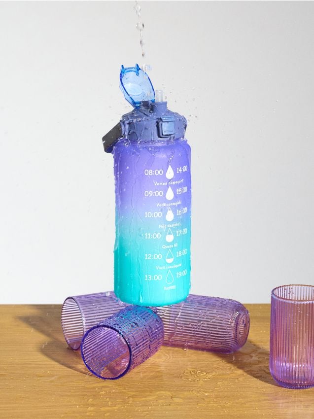 Borraccia con scala graduata e manico Colore blu - SINSAY - 380ES-55X