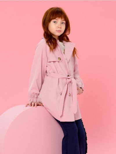 Kabát s páskem k uvázání