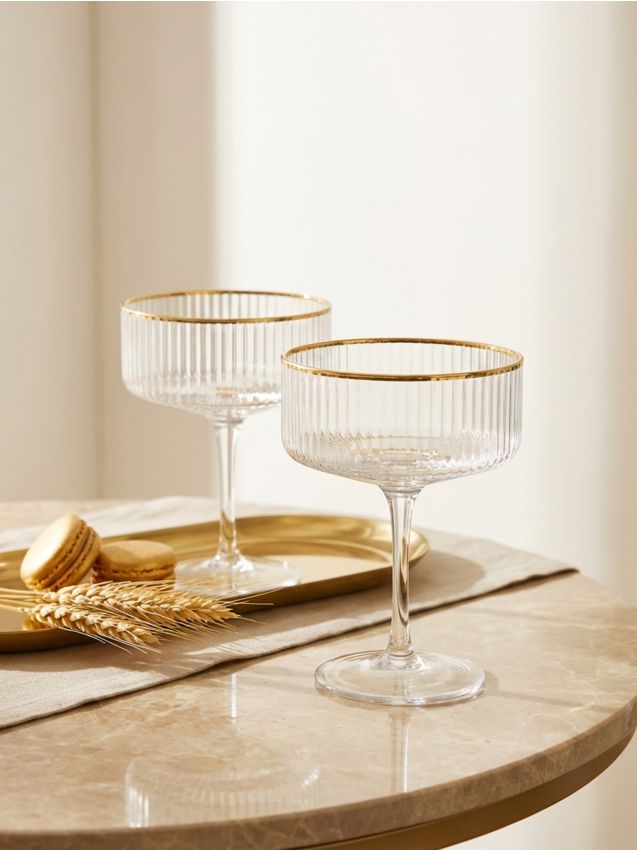 Sinsay - Pahare de cocktail cu model în relief, set de 2 bucăți - clear