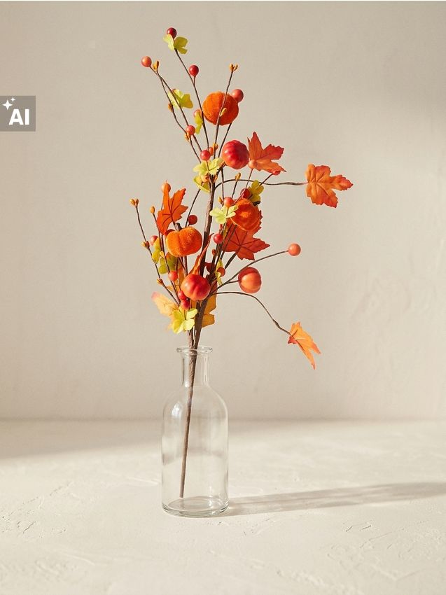 Sinsay - Plantă decorativă cu motiv de dovleac și frunze de toamnă - multicolor