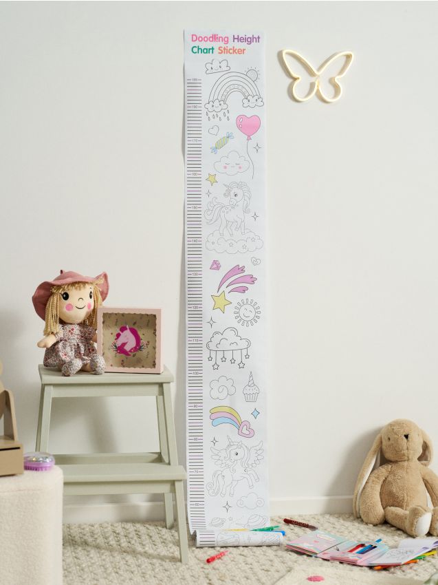 Sinsay - Carte de colorat – grafic de măsurare a înălțimii cu carioci, set de 8 - roz