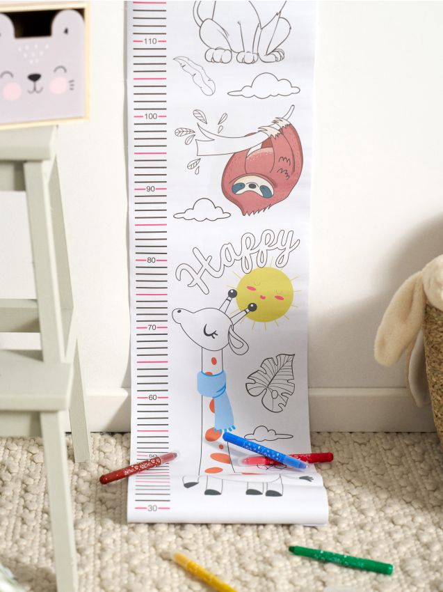 Sinsay - Carte de colorat – grafic de măsurare a înălțimii cu carioci, set de 8 - multicolor