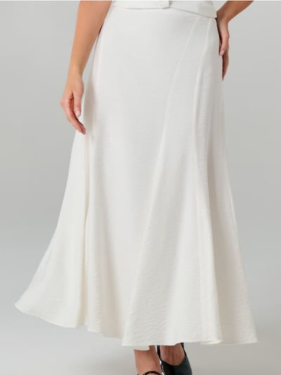 Midi sukně mořská panna s ozdobným prošíváním