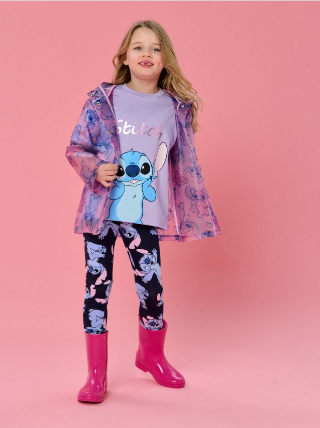 Sinsay - Bawełniane legginsy ze wzorem Lilo & Stitch - granatowy