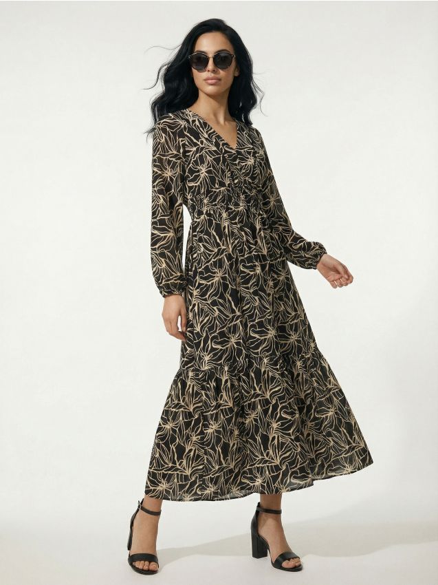 Sinsay - Rochie maxi din viscoză cu imprimeu floral - multicolor