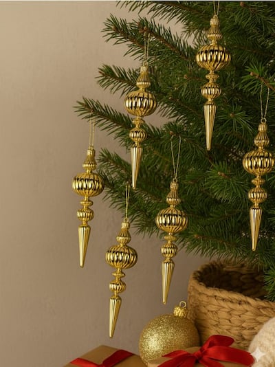 Декоративні різдвяні кульки з блискучим покриттям 6 штук