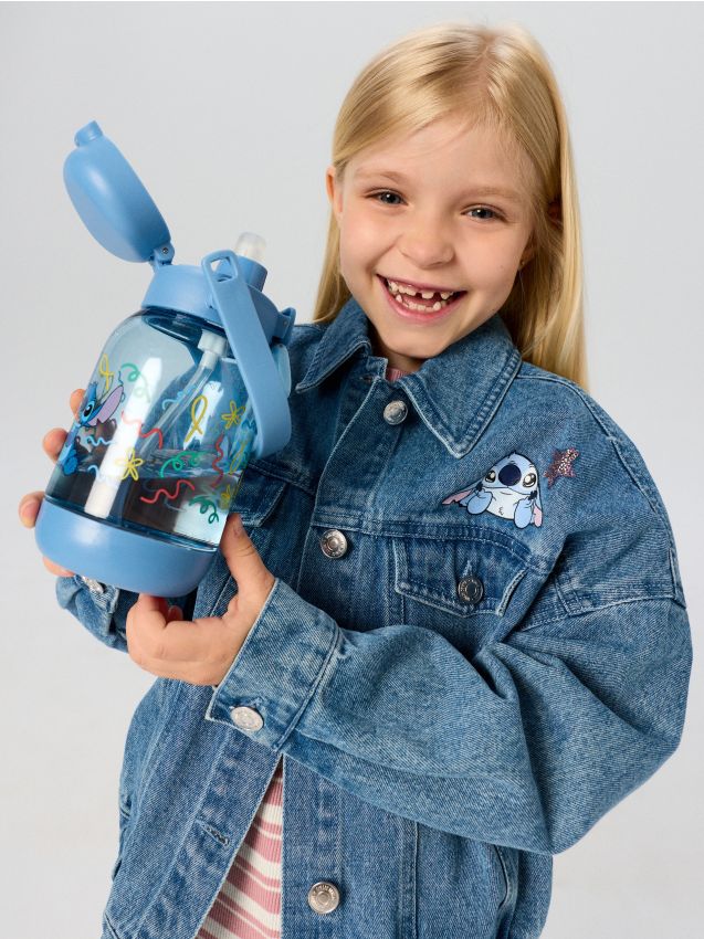 Sinsay - Sticlă de apă cu mâner și pai Stitch - multicolor