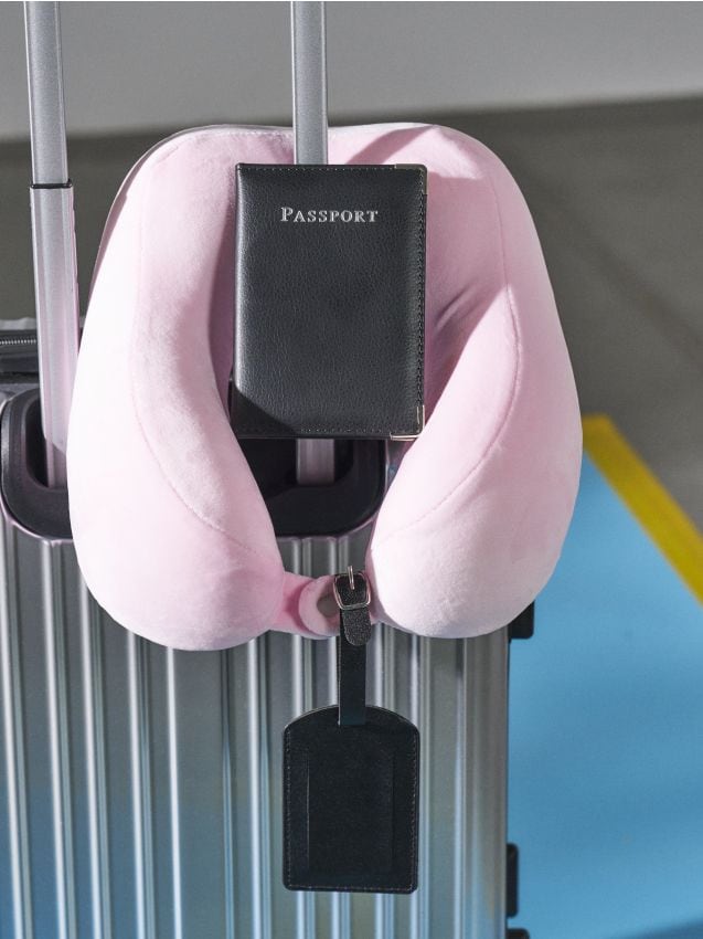 Sinsay - Suport pașaport și etichetă pentru bagaje - negru