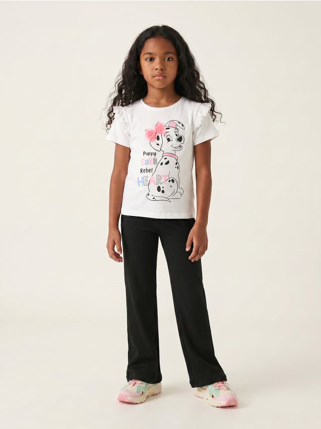 Sinsay - Tricou din bumbac cu imprimeu 101 Dalmatians - alb