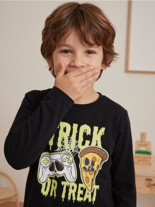 Sinsay - Tricou care luminează în întuneric - negru