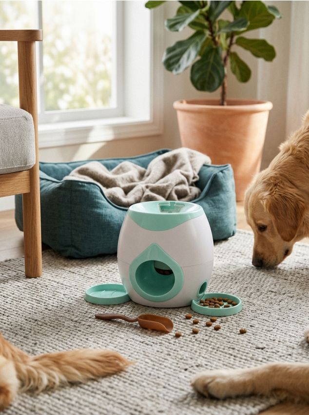 Sinsay - Bol educativ - dozator de hrană pentru câini și pisici - albastru-pal