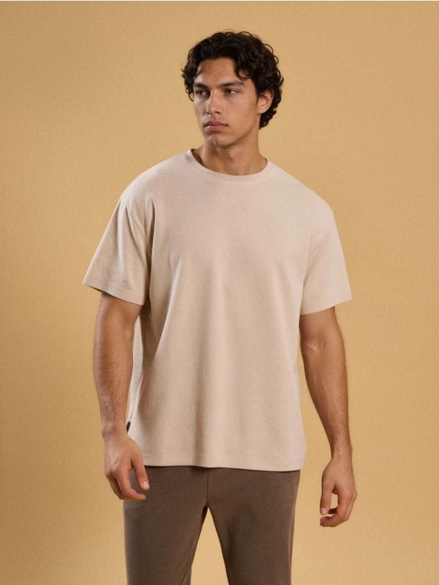 Sinsay - Tricou din bumbac basic - nude