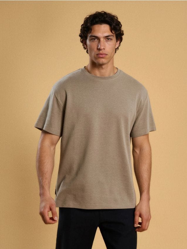 Sinsay - Tricou din bumbac basic - bej