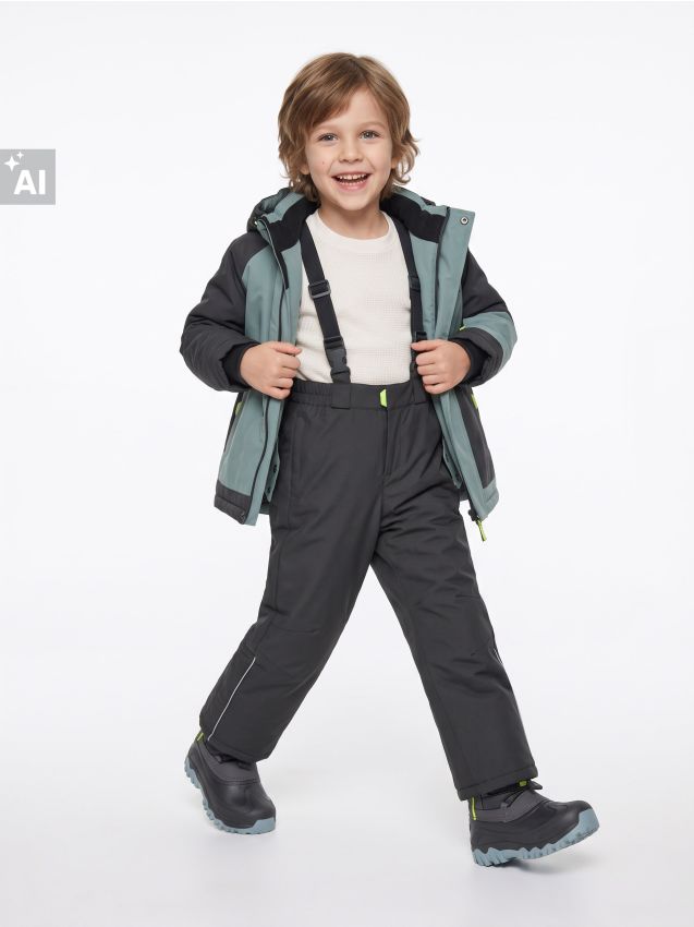 Sinsay - Pantaloni de schi cu elemente reflectorizante - negru-antracit
