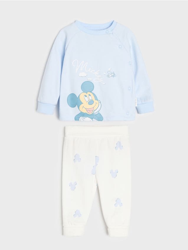 Sinsay - Set din bumbac: bluză și colanți Mickey Mouse - light blue