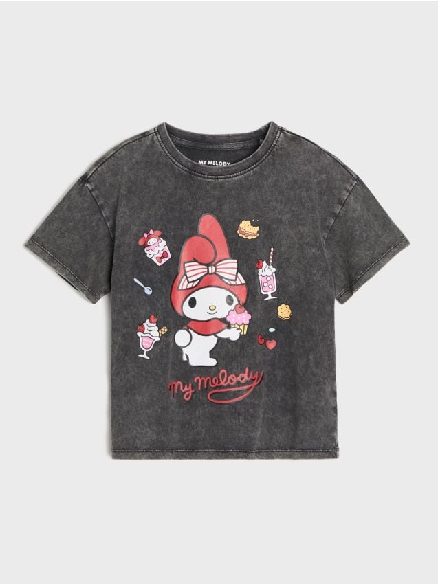 Sinsay - Tricou din bumbac cu imprimeu My Melody - negru