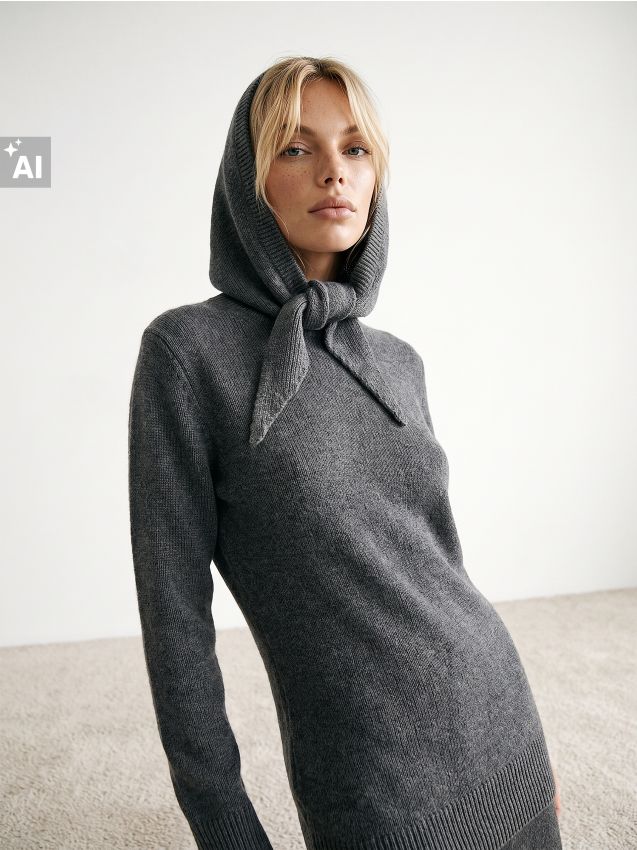 Sinsay - Rievota adīta oversize kapuce