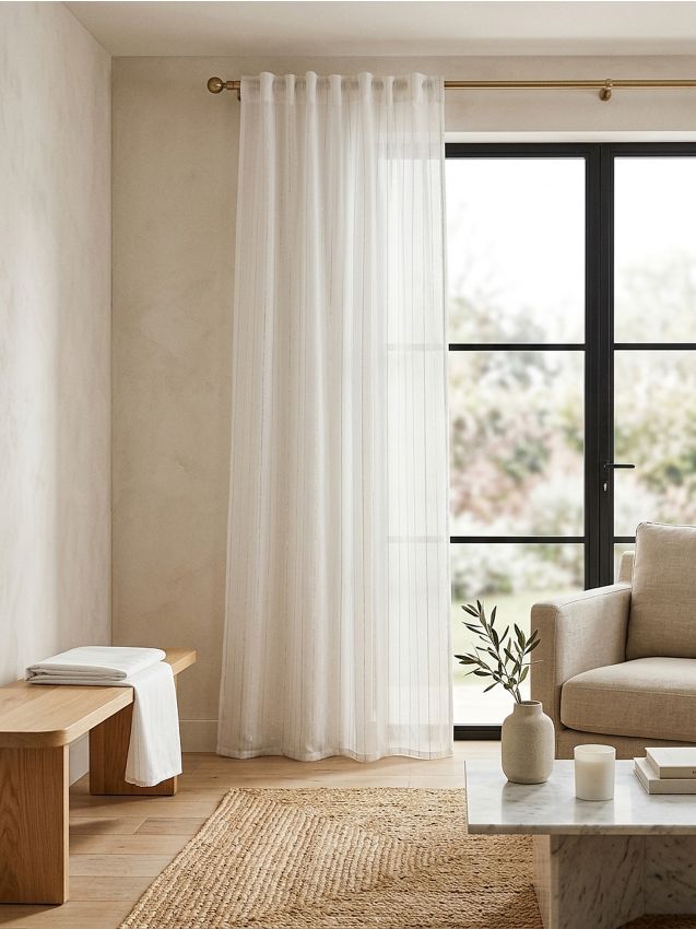 Sinsay - Perdea cu fir decorativ - argintiu