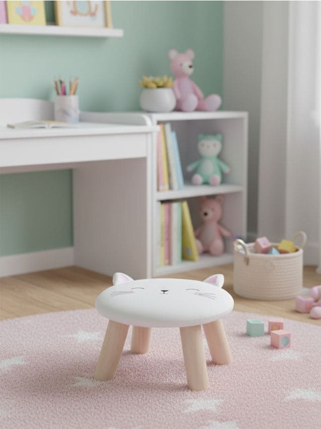 Sinsay - Taburet cu motiv de pisică - alb