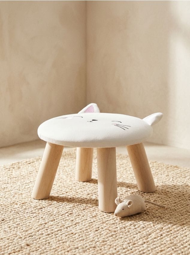 Sinsay - Taburet cu motiv de pisică - alb