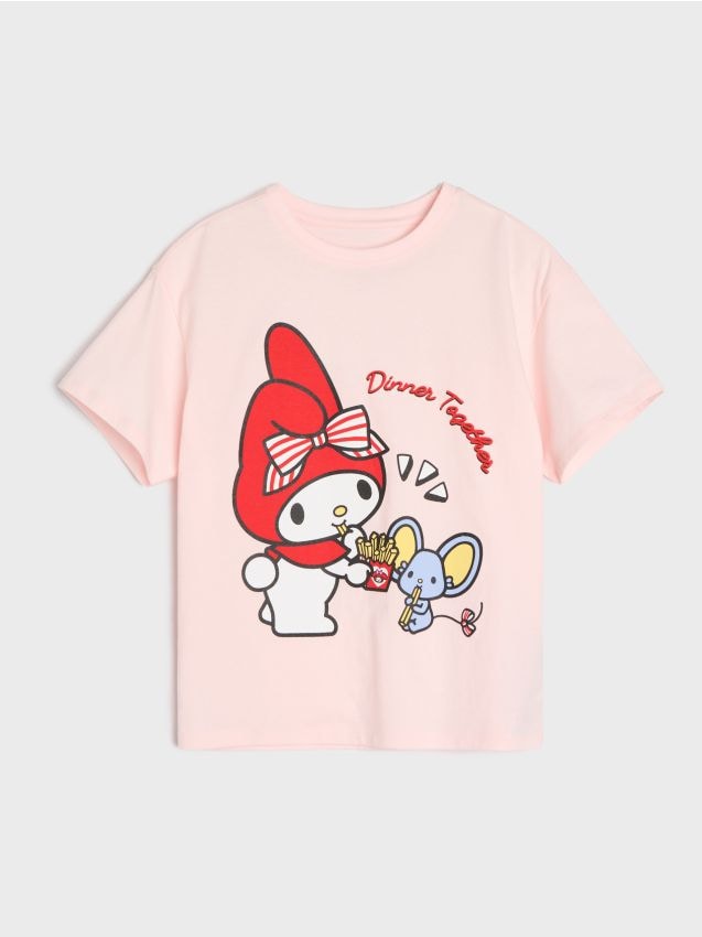 Sinsay - Tricou din bumbac cu imprimeu My Melody - roz-pastel