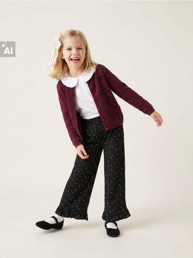 Sinsay - Set din Bumbac: Bluza cu Guler și Pantaloni cu Buline - multicolor