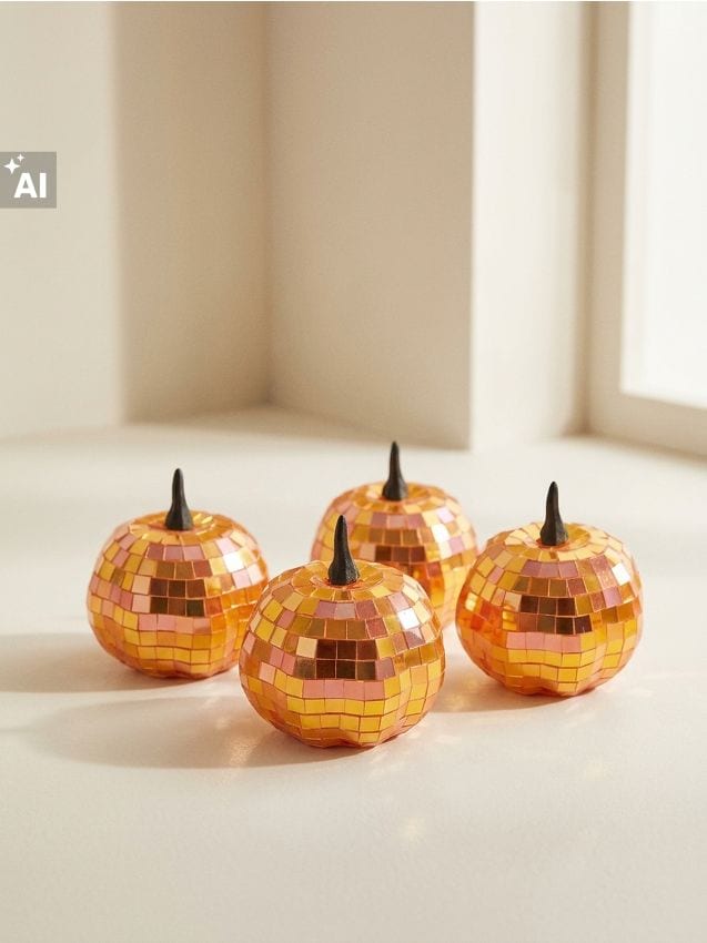 Sinsay - Decorațiuni stative în formă de dovleac cu finisaj oglindă 4 pack - portocaliu