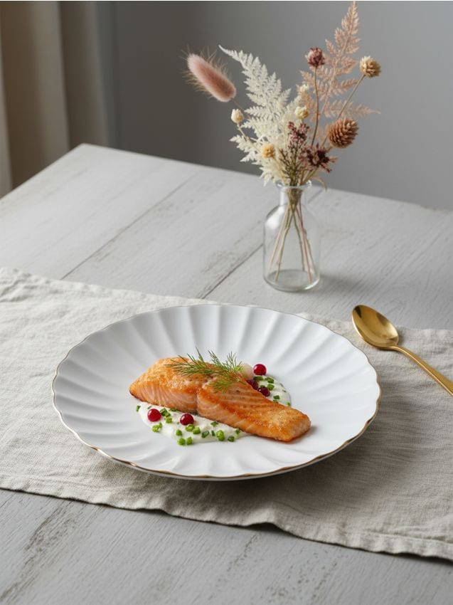 Sinsay - Keramický tanier so zlatou ozdobou - zlatá