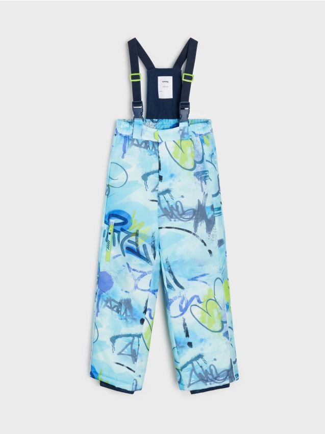 Sinsay - Pantaloni de schi impermeabili cu imprimeu graffiti și elemente reflectorizante - multicolor