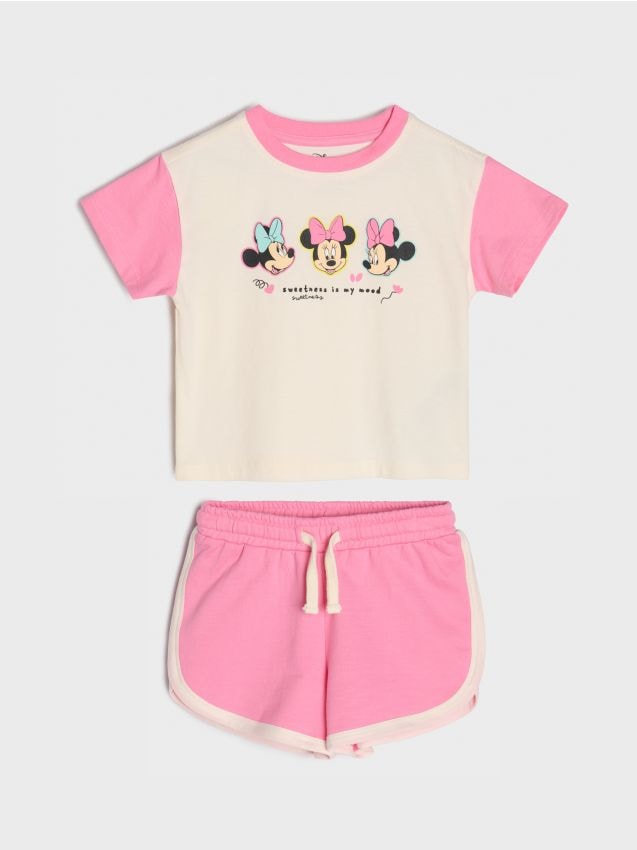 Sinsay - Compleu din jerseu Minnie Mouse - crem