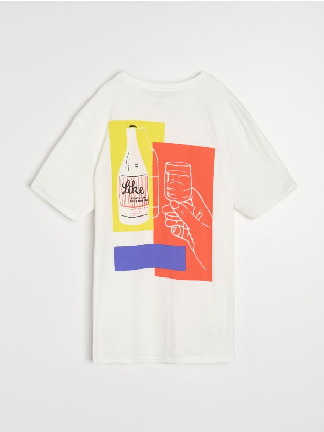 Sinsay - Памучна Тениска С Принт