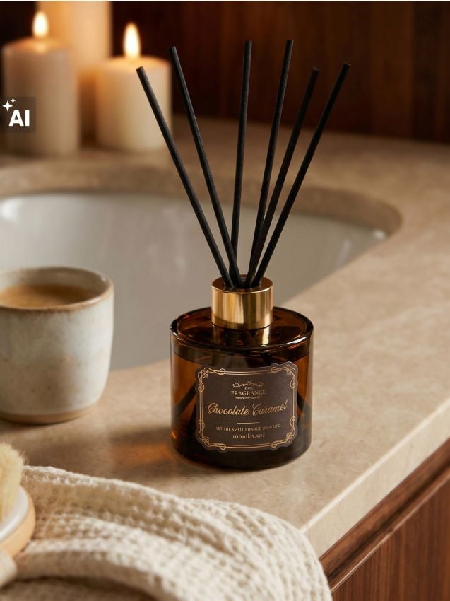 Sinsay - Difuzor de aromă cu bețișoare Chocolate Caramel - maro-închis