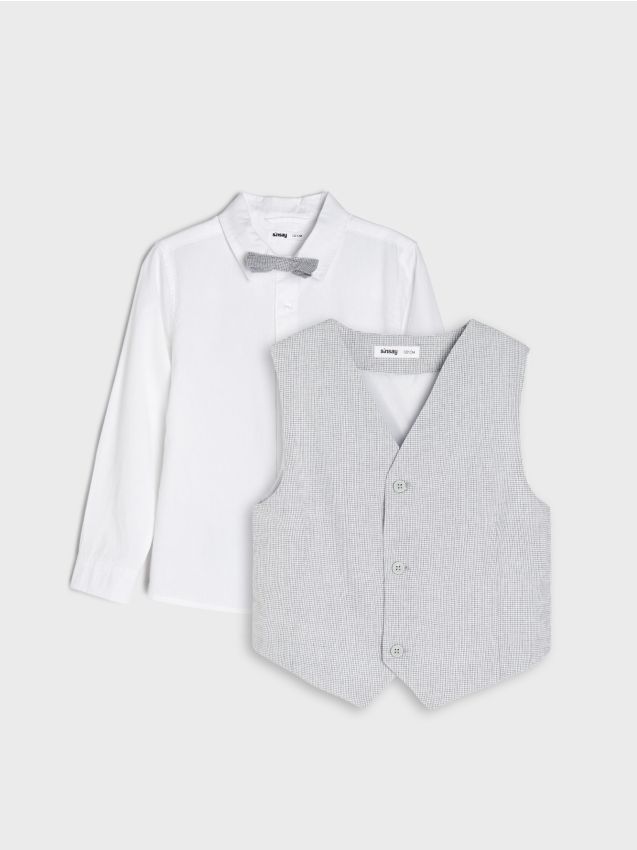 Sinsay - Set elegant: cămașă, pantaloni și papion - multicolor