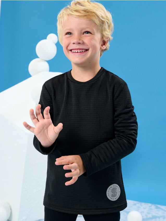 Sinsay - Tricou cu mânecă lungă Active - negru