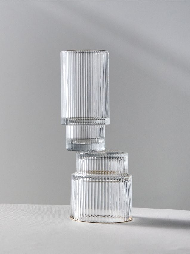 Sinsay - Set de pahare riliate cu margine aurie 4 pack - alb