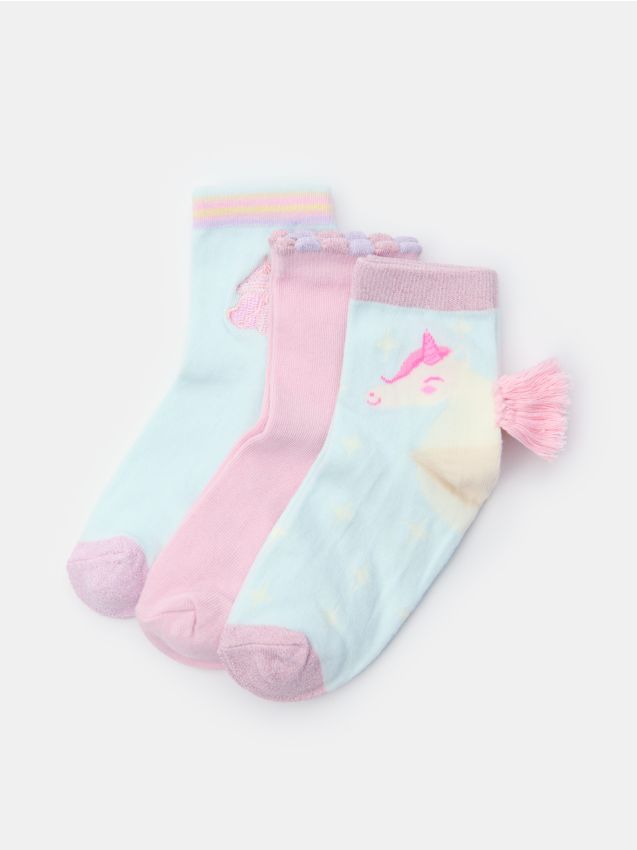 Sinsay - șosete tricotate în relief 3 pack - multicolor