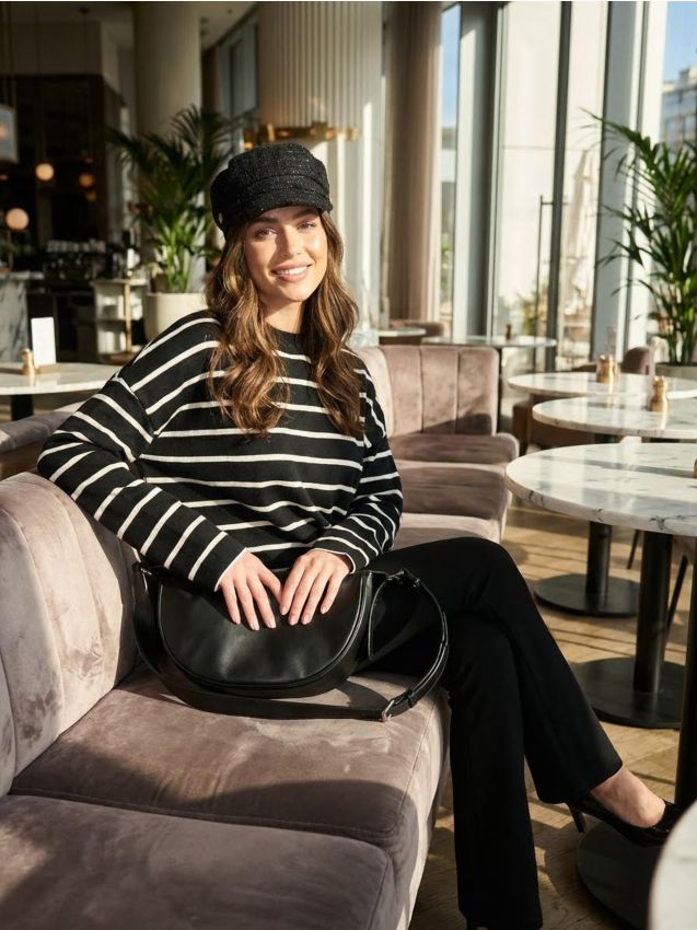 Sinsay - Tricou cu mânecă lungă - negru