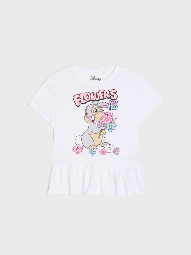 Sinsay - Tricou din bumbac cu imprimeu Bambi - alb
