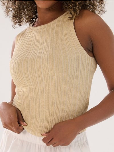 Pleten top z metalizirano nitjo