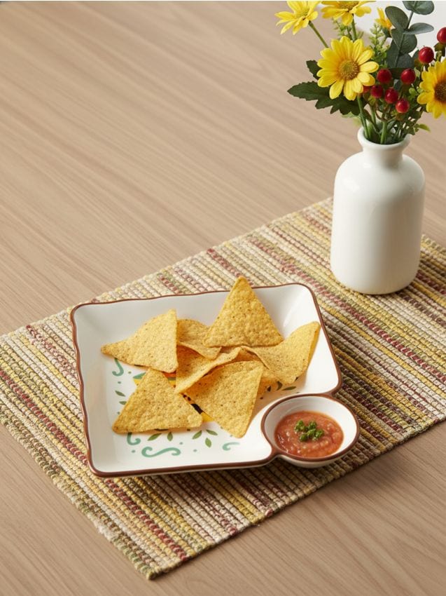 Sinsay - Farfurie ceramică pentru gustări cu motiv mexican - alb