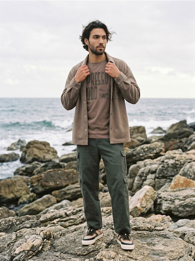 Sinsay - Tricou din bumbac cu inscripție Espresso Mood - cafeniu