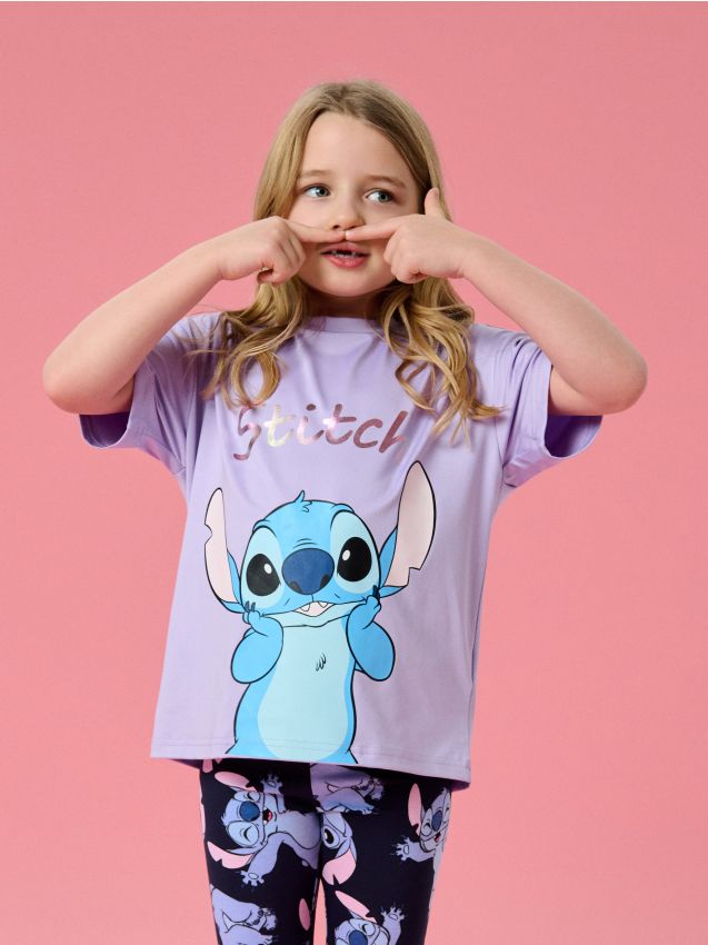 Sinsay - Tricou sportiv Lilo & Stitch - lavand