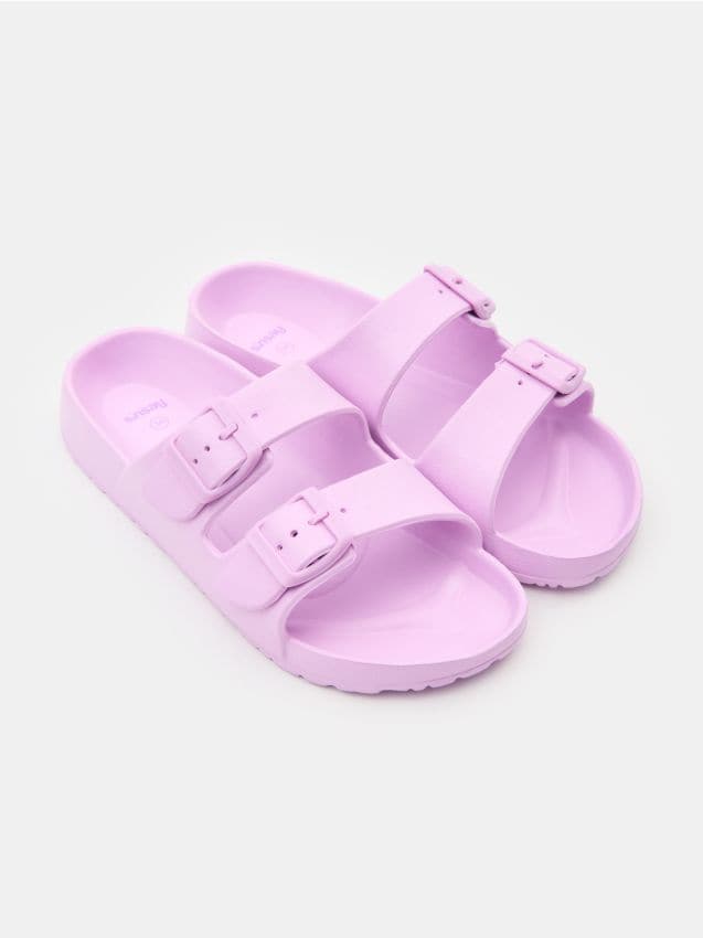 Sinsay - Papuci din spumă cu bretele reglabile - lavand