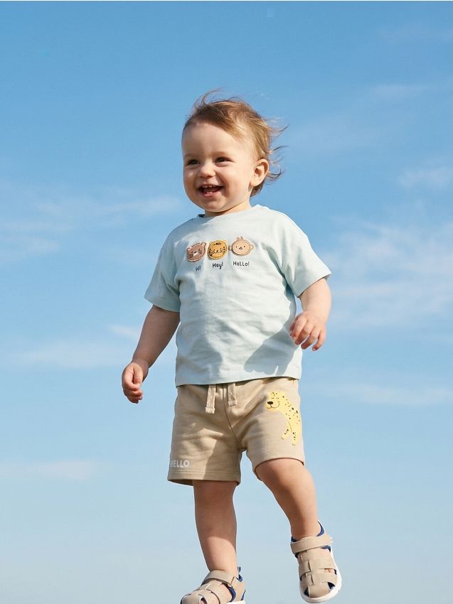 Sinsay - Tricou din bumbac cu aplicații 3D - light blue