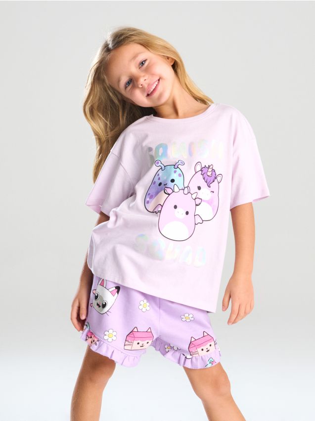 Sinsay - Tricou din bumbac cu imprimeu Squishmallows - lavand