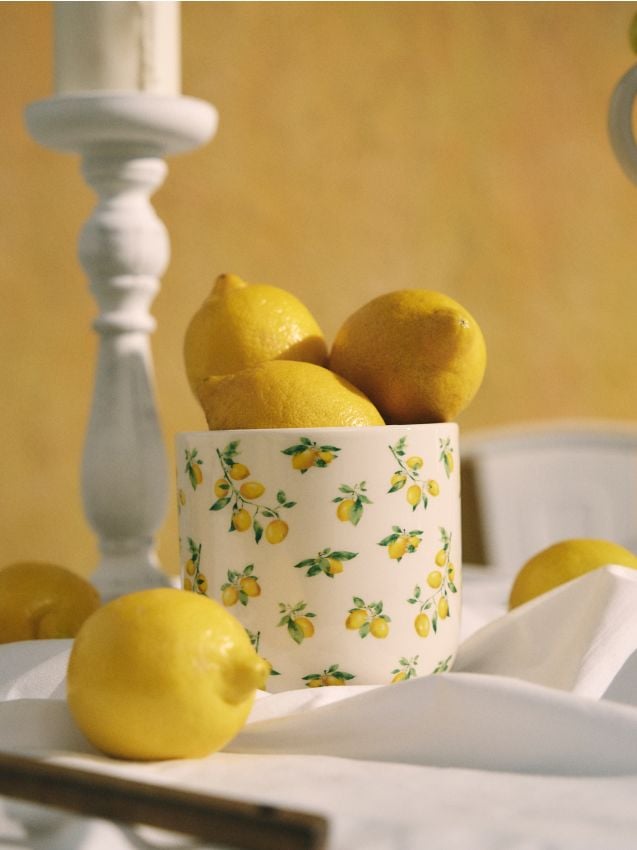 Sinsay - Ghiveci cu model de lămâi - alb