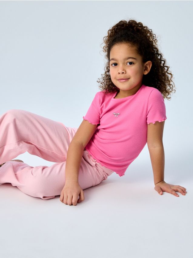 Sinsay - Tricou din bumbac - roz-aprins