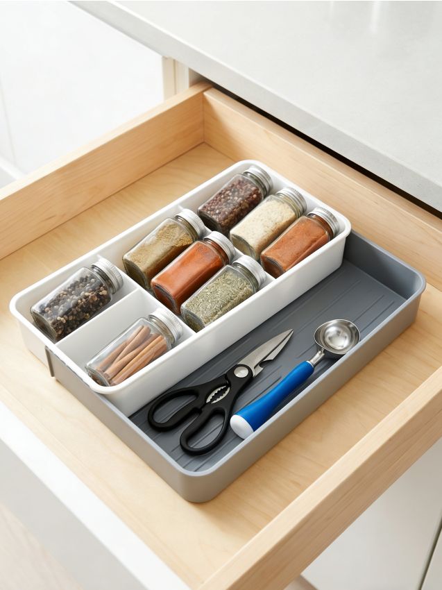 Sinsay - Organizator pentru tacâmuri pentru sertar - gri deschis