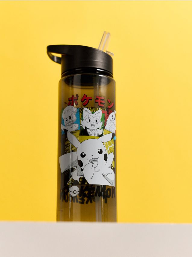 Sinsay - Sticlă de apă cu mâner și pai Pokémon - multicolor