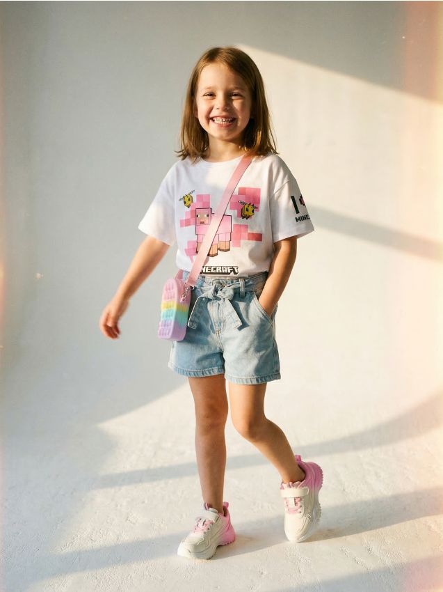 Sinsay - Tricou din bumbac cu imprimeu Minecraft - alb